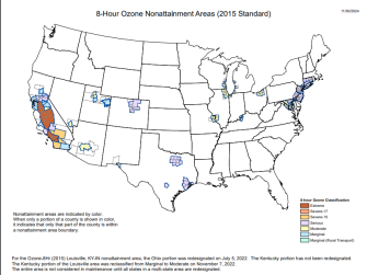 EPA ozone map