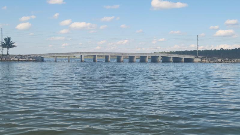 A bridge over the water in The Bahamas